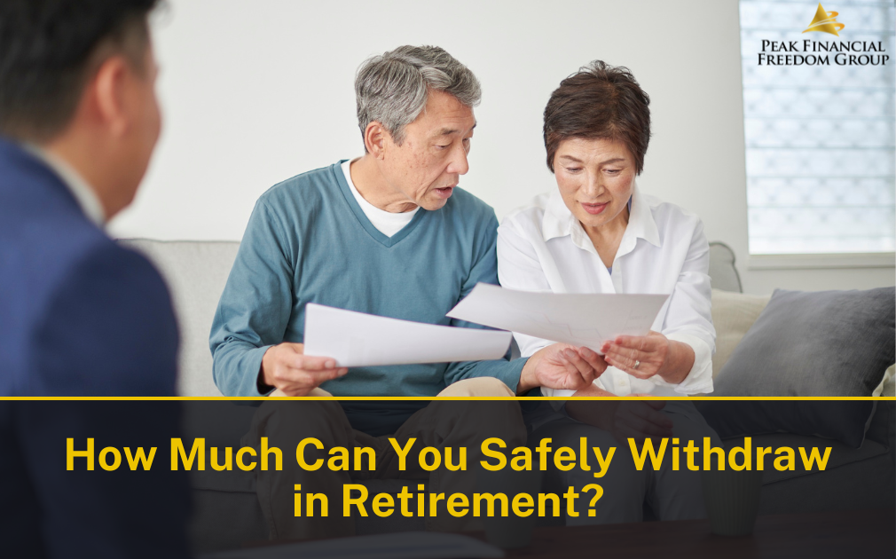 Senior couple reviewing retirement income withdrawal options