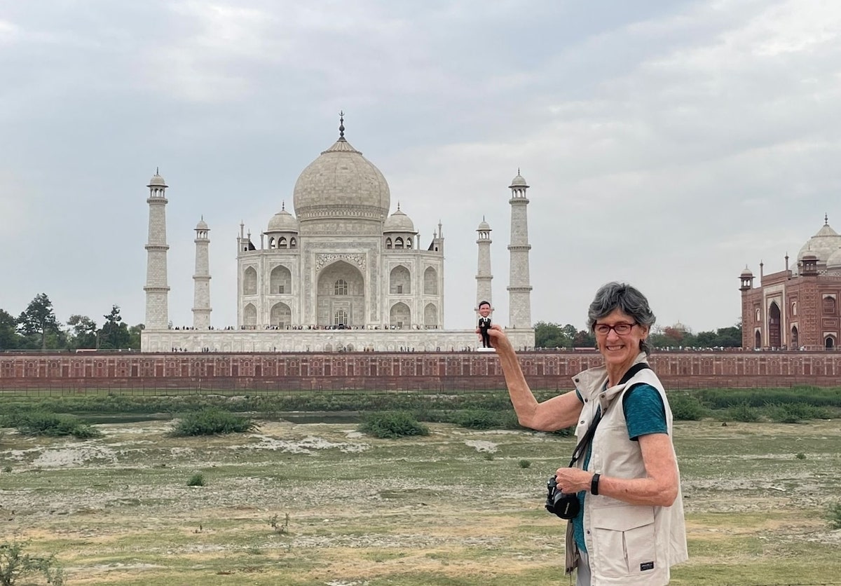 Little Jimmy visiting the Taj Mahal, taken across the river
