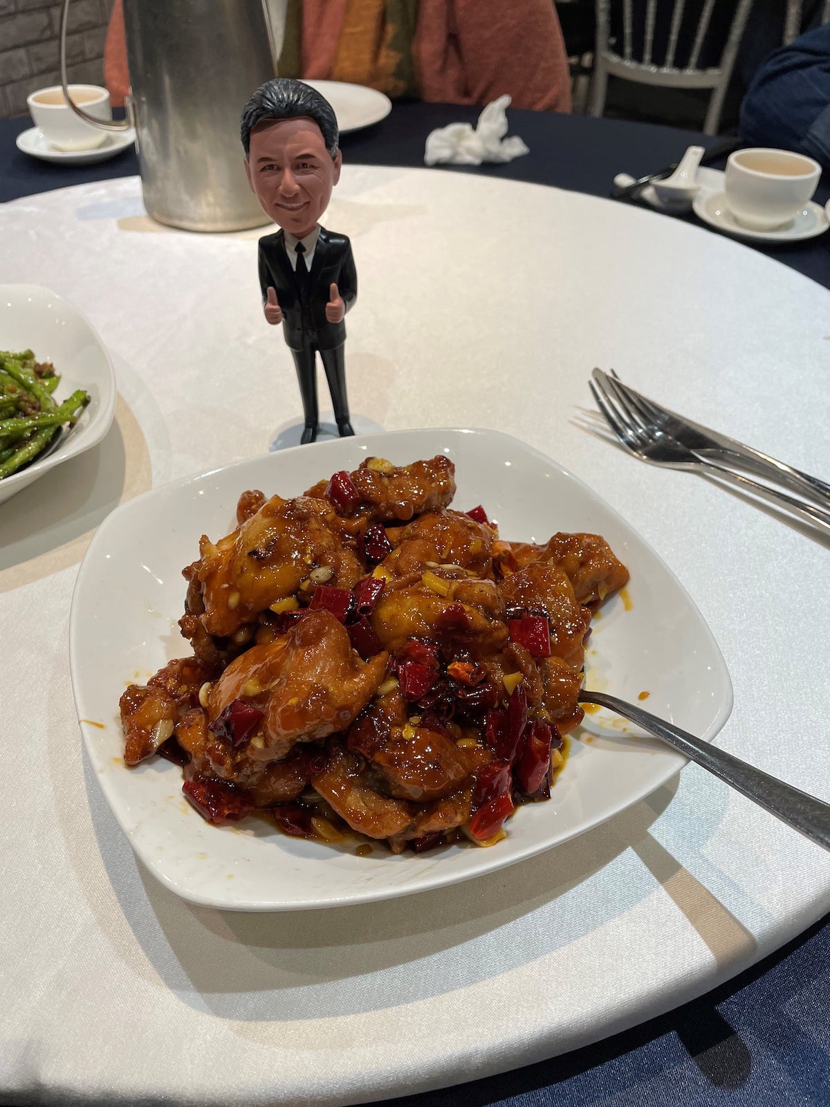 Little Jimmy in Taipei, Taiwan at Peng’s Gourmet restaurant where they invented General Tso’s chicken dish